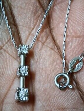 100% real diamonds past present future Necklace Pendant